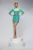 Rochie sacou aqua cu maneci trei-sferturi si fermoare reglabile