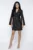 Rochie sacou neagra prevazuta cu maneci despicate si broderie pretioasa