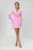Rochie sacou roz accesorizat cu detalii pretioase