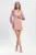 Rochie sacou roz prafuit accesorizata cu broderie pretioasa si perle
