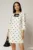 Rochie scurta alba cu buline cu croi drept si funde pe bust