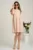Rochie scurta bej din ghipura in clos cu motive florale