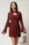 Rochie scurta bordo cu guler tip camasa si accesoriu