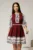 Rochie scurta bordo cu motive etno