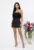Rochie scurta de ocazie cu pene la bust