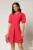 Rochie scurta fucsia cu pliu pe fusta si nasturi