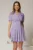 Rochie scurta lila tip sacou cu pliuri pe fusta
