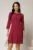 Rochie scurta magenta cu pliuri pe fusta si funda la bust