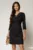Rochie scurta neagra cu dungi guer ascutit si croi tip A
