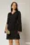 Rochie scurta neagra cu funda ampla in talie si maneci sparte
