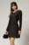 Rochie scurta neagra cu fusta tip A si fundite