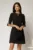 Rochie scurta neagra cu snur la decolteu