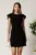 Rochie scurta neagra din stofa cu funda maxi la spate