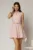 Rochie scurta roz din poplin cu inchidere cu design la bust