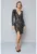 Rochie stralucitoare cu decolteu adanc in V – Negru