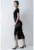 Rochie striata cu slit lateral si decolteu in V Shaty