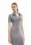 Rochie striata si cambrata cu guler polo