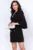 Rochie tip sacou eleganta neagra cu pliuri la maneca