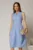 Rochie tip sarafan bleu cu decupaj la bust si fusta gogosar din poplin