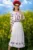 Rochie traditionala alba Rodica din vascoza cu broderie florala