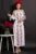 Rochie traditionala alba din vascoza Fernanda cu broderie florala