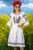 Rochie traditionala alba in clos Georgiana cu broderie florala