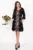 Rochie traditionala neagra Hortensia cu broderie geometrica bej