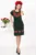 Rochie traditionala verde din in cu bujori brodati