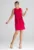 Rochie trapez M1002 – rosu – cu volane – 65% poliester – 35% viscoza