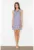 Rochie trapez model geometric – poliester – albastru – alb –