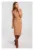 Rochie tricotata cu decolteu – cappuccino –