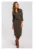 Rochie tricotata cu decolteu – olive –