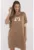 Rochie-tricou cu monograma si buzunare laterale –