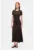 Rochie-tricou striata din amestec de modal cu slit lateral