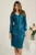 Rochie turcoaz conica din lurex cu fronseu- Viada