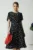 Rochie vaporoasa din voal neagra cu buline si maneci scurte fluture