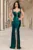 Rochie verde eleganta Zaira tip sirena cu fronseuri