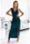 Rochie verde sticla – cu sclipici – maneci scurte – decolteu rotund – material elastic
